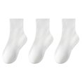 thumbnail image 4 of Crew Socks for Juniors Boys & Girls 3 Pack Toddlers Kids Cotton Moisture-Wicking Breathable Solid Multipack Sports Workout Ankle Sock, 4 of 6