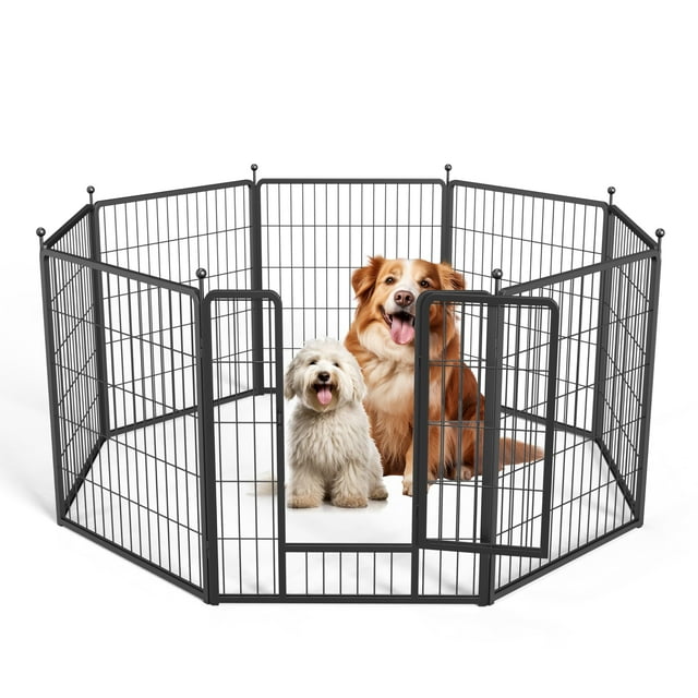 Parque infantil para perros Simple Deluxe, 8 paneles, 32 cm de altura, color negro
