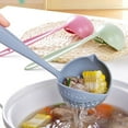thumbnail image 1 of Oleegame 1PC Kitchen Utensils Set Wheat Straw Two In One Household Kitchen Soup Spoon Long Handled Colander Filter Mesh Cutlery Hotpot Spoon Restaurant Fishing Spoon Blue, 1 of 4
