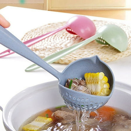 

Wheat Straw Two In One Household Kitchen Soup Spoon Long Handled Colander Filter Mesh Cutlery Hotpot Spoon Restaurant Fishing Spoon Rice Cooker 5 Cup