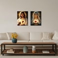 thumbnail image 2 of ZHONGYUTONG Sacred Heart of Jesus and Mary Wall Art 2 Piece God and Virgin Mary Pictures Catholic Artwork Christianity Painting for Church Decor Framed (11.00" x 14.00" x 2PCS), 2 of 5