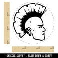 thumbnail image 2 of Punk Rocker with Mohawk Self-Inking Rubber Stamp Ink Stamper - Purple Ink - Small 3/4 Inch, 2 of 7