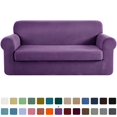 thumbnail image 1 of CHUN YI Housse de Canapé Extensible 2 Pcs à Carreaux avec Coussin, 1 of 6