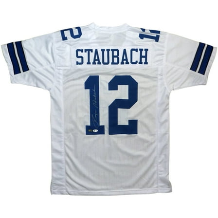 Roger Staubach Autographed Dallas Cowboys (White #12) Custom Jersey - JSA