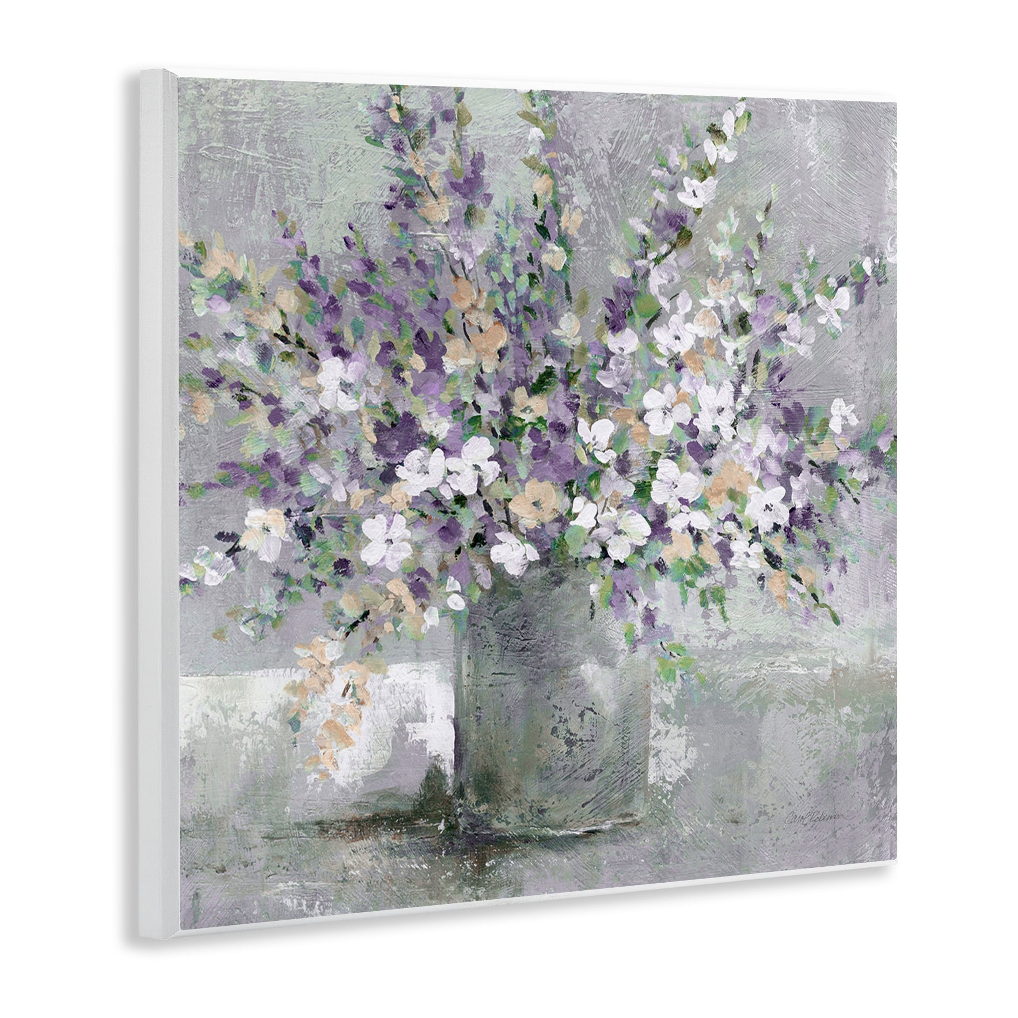 Stupell Industries Blossoming Aster Flower Bouquet Soft Purple Bouquet Painting, 12 x 12, Design by Carol Robinson