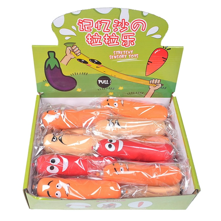 Stretchy Sausage Stretching Toy 1pcs Memory Sand Filled Hot Dog Stress Relief Toys Squeeze Fidget Toys for Kids Adults