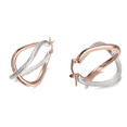 thumbnail image 4 of Yoursfs Silver Rose Two-Tone Textured Hoop Earrings for Women 14K Gold Plated Double Hoop Twisted Earrings Hypoallergenic Piercing Earring Fashion Jewelry, 4 of 6