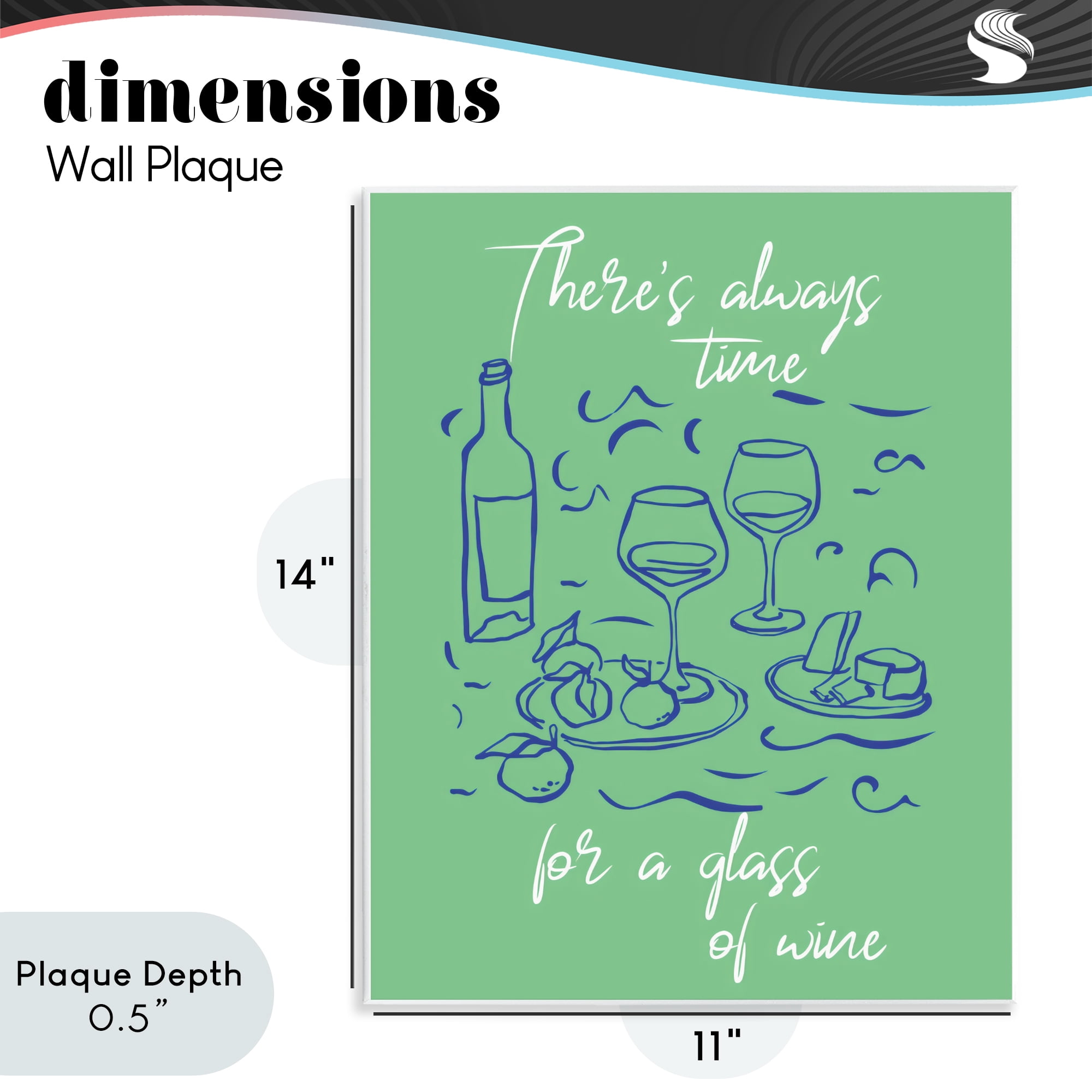 Stupell Industries Always Time For Glass Of Wine Wall Plaque Art, design by The Prints Vibe