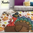 thumbnail image 2 of FREEAM Thanksgiving Turkey Non Slip Area Rug for Living Dinning Room Bedroom Kitchen48 x 63 Inch, Watercolor Turkey Maple Nursery Rug Floor Carpet, 2 of 6
