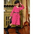 thumbnail image 6 of Oudiya Girls Button Down Dresses Midi Long Sleeve A-line Casual Dress with Pockets, 4-14Y, 6 of 8