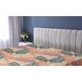 thumbnail image 5 of Ambesonne Ethnic Boho Fitted Sheet, Tropical Leafy Palms, Full Size, Burnt Sienna and Dark Teal, 5 of 5