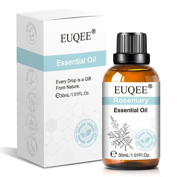 EUQEE Rosemary Essential Oil for Hair, Diffuser, Humidifiers, Candle Making (30mL)