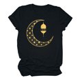 thumbnail image 5 of Penkiiy Muslim Ramadan T-Shirt for Women Women's Cute Graphic T-Shirts Crewneck Short Sleeve Moon PrintCasual Tee Tops M Black, 5 of 6