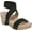 Black Stretch Gore/Cork, variant on Women's Life Stride Del Mar Wedge Ankle Strap Sandal