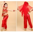 thumbnail image 5 of SUXIAN Kids Belly Dance Set Halloween Performance Outfit for Girls Cultural Dance Clothing Set Red XL, 5 of 5
