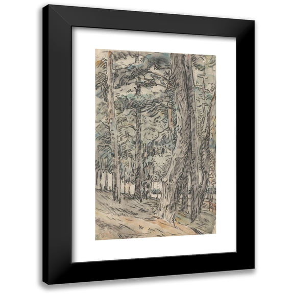 Wilhelmus Johannes Steenhoff 11x14 Black Modern Framed Museum Art Print Titled - Forest Landscape (1873 - 1932)