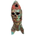 thumbnail image 2 of Decoración de ojiva nuclear pequeña con grafitis y logotipos nucleares. Bomba de esqueleto de resina para Halloween., 2 of 12