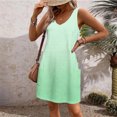thumbnail image 5 of Liquidation d'Été 2025! Robe Grande Taille pour Femmes, Liquidation d'Été pour Femmes, Mode d'Été pour Femmes Robe Sans Manches à Col en V avec Poches, 5 of 5