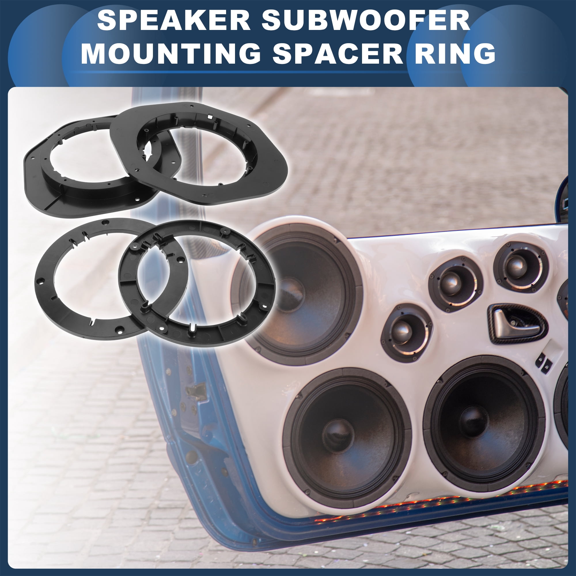 Unique Bargains Speaker Spacer Ring 6x9 to 6.5 for Ford Escape 2013-2021 ABS Black