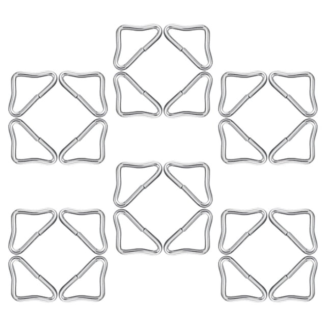 BRIGHTFUFU 24pcs Trampoline Mat Triangle Buckle Galvanized Steel For Outdoor Stability Enhancement
