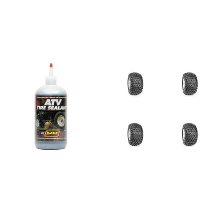 Set of 4 ATV DURO Tires (HF240A Knobby 16x8-7 Front/Rear) with QUADBOSS (Best Tire Sealant For Atv)