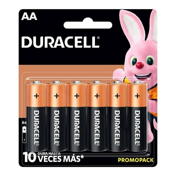 Pilas Alcalinas Duracell AA 6 pzas