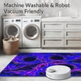thumbnail image 5 of ODIKA 4'x6' Machine Washable Non-Slip Area Rug, Abstract Wavy Expressionist with Surreal Faces and Jagged Shapes Motif High Traffic Rug, Blue, 196282, 5 of 5