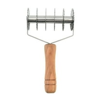 Ikohbadg Pastry Wheel, Stainless Steel Lattice Roller Cutter with Wood Handle, Dough Noodle Cookie Pie Dessert Pizza Bread Pastry Crust Roller Cutter Knife Slicer 6-Wheel Kitchen Tool