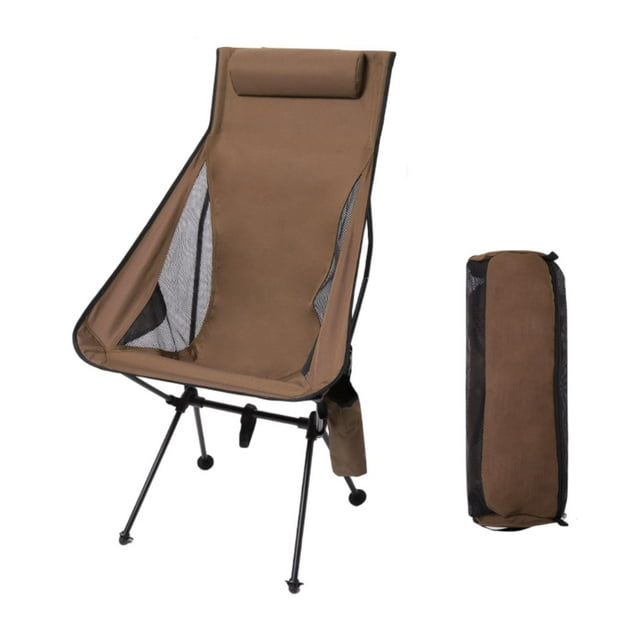 Silla plegable estable para exteriores, silla de pesca para exteriores, césped, senderismo Café