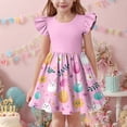 thumbnail image 4 of SELONE Cute Dresses for Girls Ruffle Short Sleeve A Line Dress Crew Neck Sundress Easter Egg Bunny Cute Outfits 3-14Y, 4 of 6