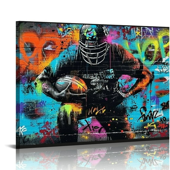 EastSmooth American Football Canvas Wall-Art for Bedroom - Room Decor for Teen Boys - Graffiti Wall Art Ready to Hang