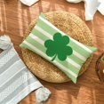 thumbnail image 4 of St Patricks Day Clover Green Stripes Throw Pillow Cover, 12 x 20 Inch Shamrock Cushion Case Decoration for Sofa Couch, 4 of 6