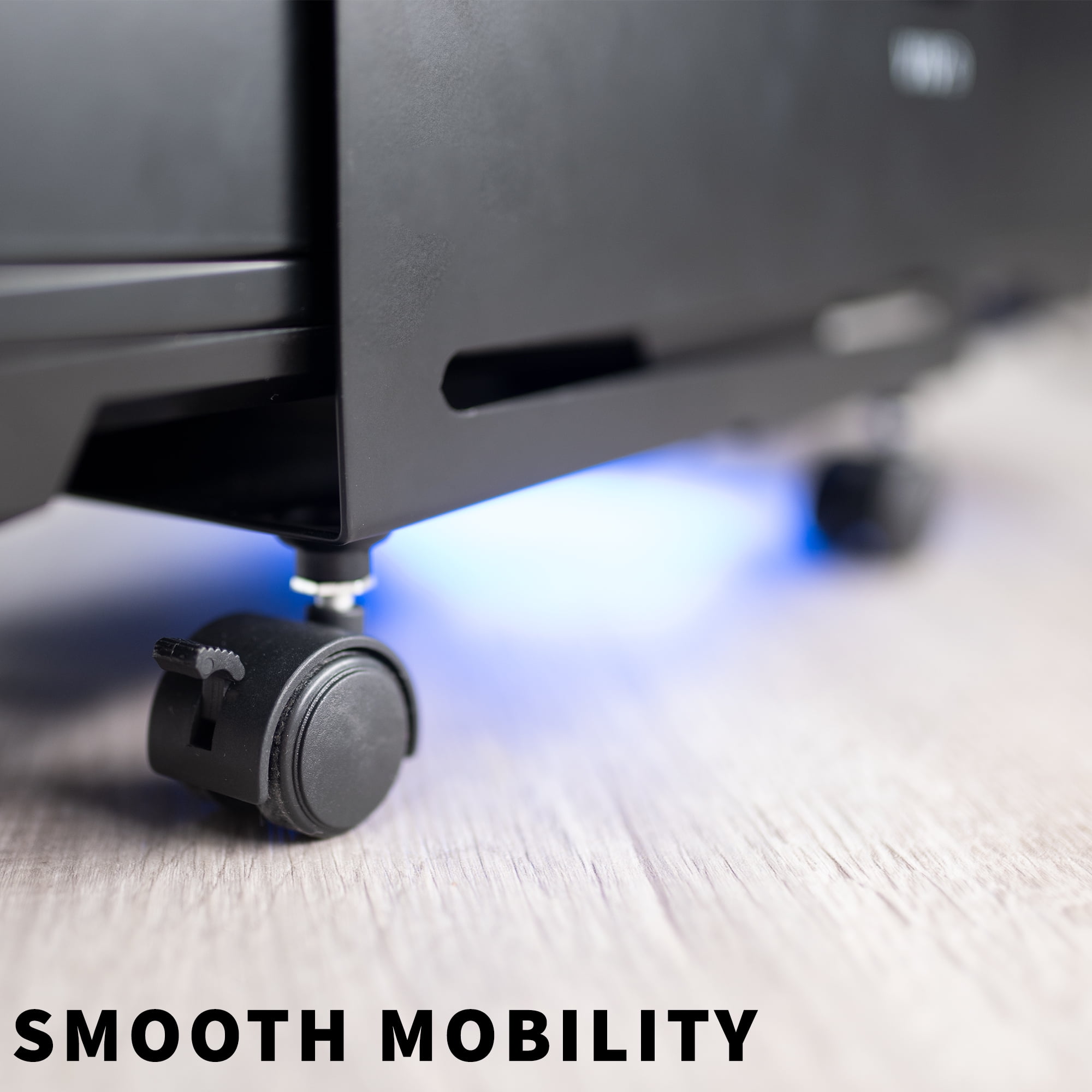 VIVO Black Computer Large Desktop ATX Case, CPU Rolling Stand, Adjustable Cart