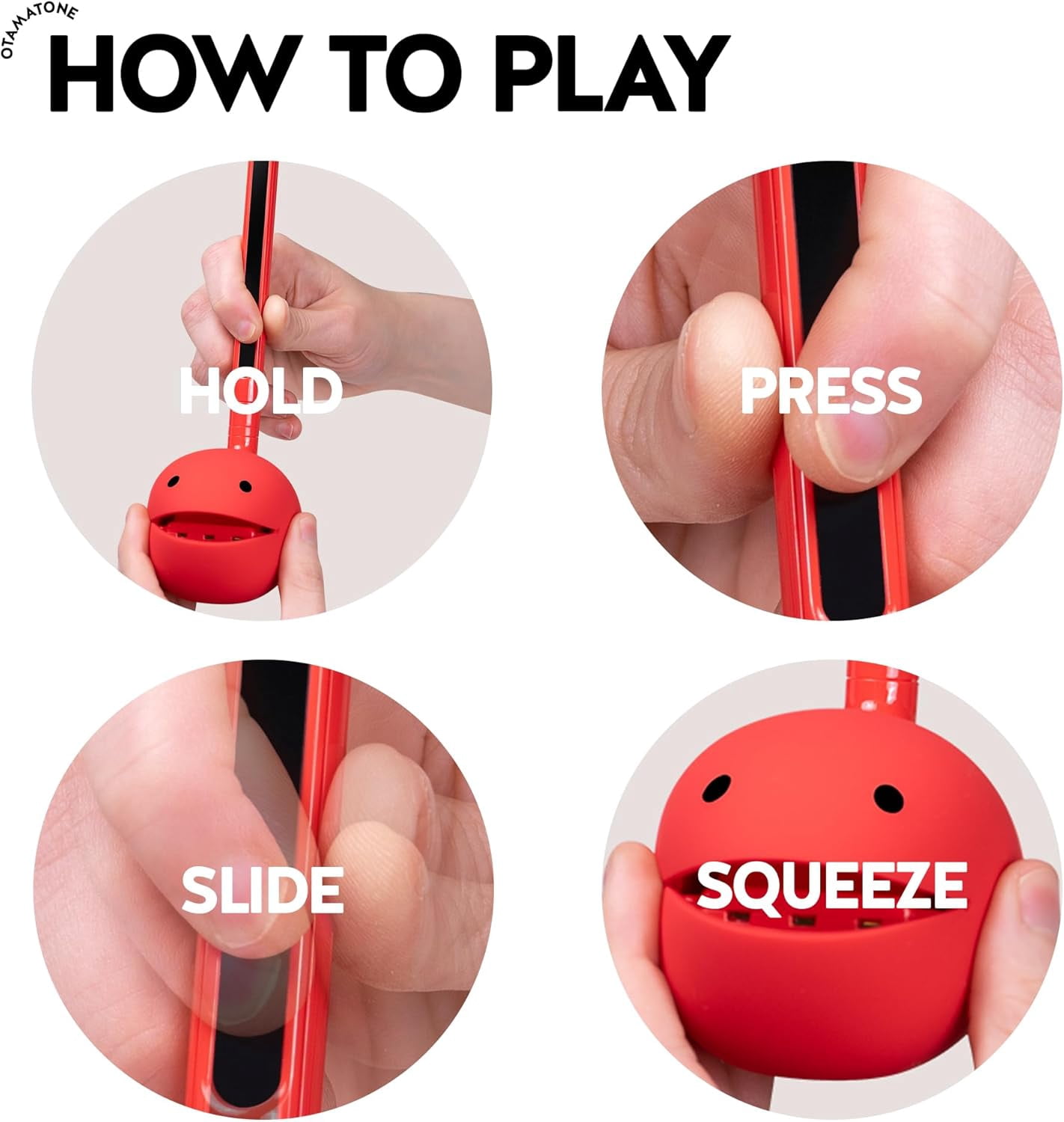 Otamatone Electronic Musical Instrument Toy for Children Unisex Adults - Red