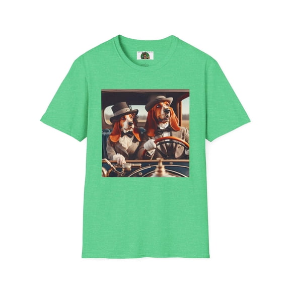 Mr and Mrs Basset Hounds Olde Timey Unisex Softstyle T-Shirt