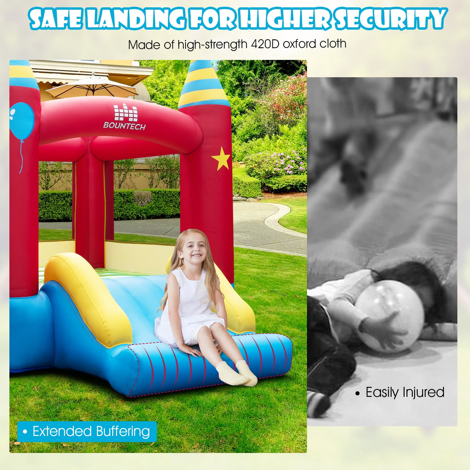 Infans Inflatable Bounce Castle Kids Jumping Bouncer Indoor Outdoor with 480W Blower