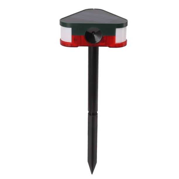 Alarma solar repelente de animales, alarma solar repelente de animales Alarma de luz de sonido solar Alarma de sensor infrarrojo para exteriores Materiales ecológicos Jadeshay A