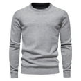 thumbnail image 3 of TFEOQRY Pullover Sweater for Men Solid Color Loose Comfortable Knit Wear Long Sleeved Round Neck Sweater Top Gray, 3 of 3