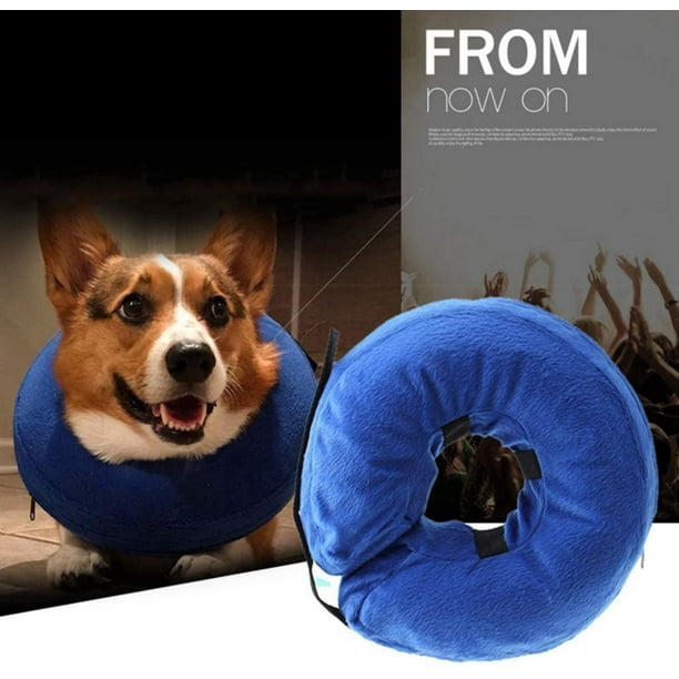 Lishi Protective Inflatable Dog Cat Collar Recovery Cone With Adjustable Strap Soft Plush For Pet Surgery Wound Healing Anti Lick Biting Scratching