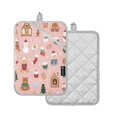 thumbnail image 2 of 2 Pack Pot Holders for Kitchen Heat Resistant Hot Pads Sets for Cooking Baking Pink Cute Christmas Icons, 2 of 7