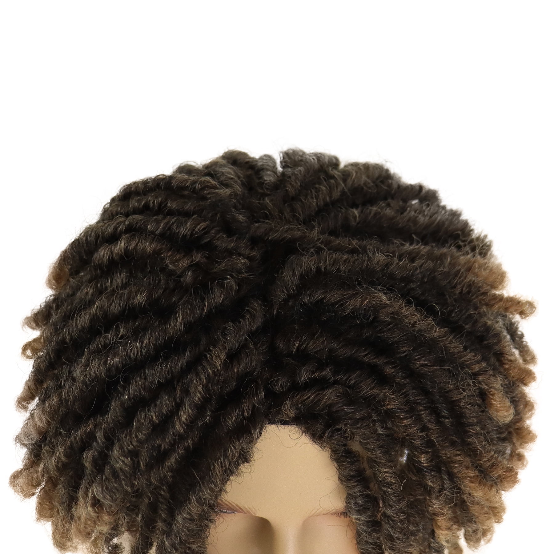 Short Dreadlocks Wigs for Men Braided Wig with Bangs in Synthetic Fiber T1B/27(Ombre Light Brown)