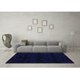 thumbnail image 3 of Ahgly Company Machine Washable Indoor Square Abstract Blue Modern Area Rugs, 5' Square, 3 of 4