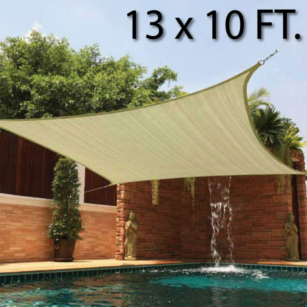 10 x 13' FT Feet Rectangle UV Heavy Duty Sun Shade Sail Patio Cover