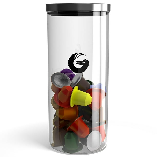 Coffee Pod Storage Container 45oz 35 Nespresso Pod Glass Jar with