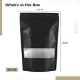thumbnail image 4 of 50 Pcs Resealable Mylar Food Storage Bags,Black Smell Proof Foil Sealable Bags, 9x6 Inch Bag with Window for Packaging, Reusable Stand-up Self Pouches for Coffee,Party Favors,Cookies, 4 of 5