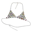 thumbnail image 1 of Sujetador de cadena para mujer, top de cadena, sin mangas, brillante, accesorios de disfraz, lencería elegante para discoteca, verano, playa, Halloween, rave. Multicolor, 1 of 8