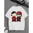thumbnail image 1 of mens fashionable cartoon hip hop children print t shirt white -1, 1 of 6