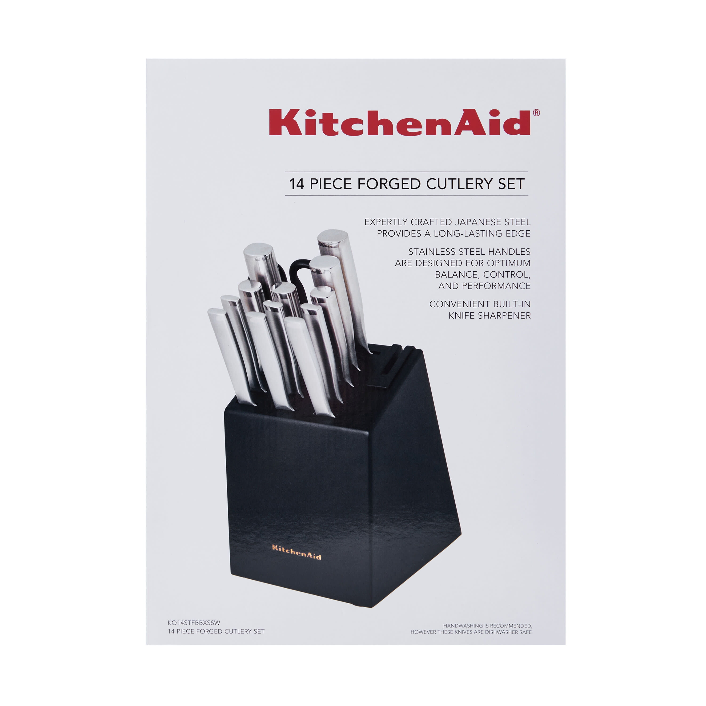 KitchenAid Stainless Steel 14-Pc. Knife Block Set | Brown | One Size | Cutlery Knife Block Sets | Dishwasher Safe