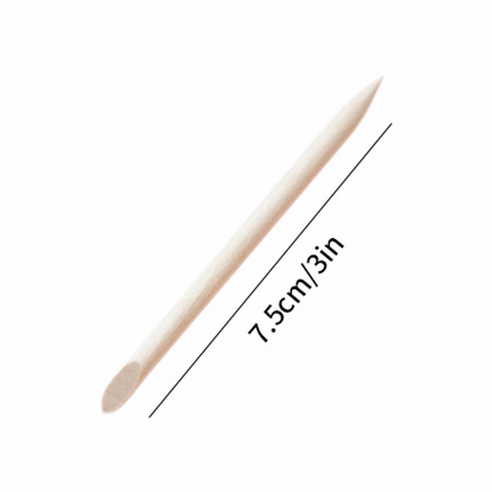 7 Long Orange Wood Cuticle Pusher or Wax Applicator Sticks – The