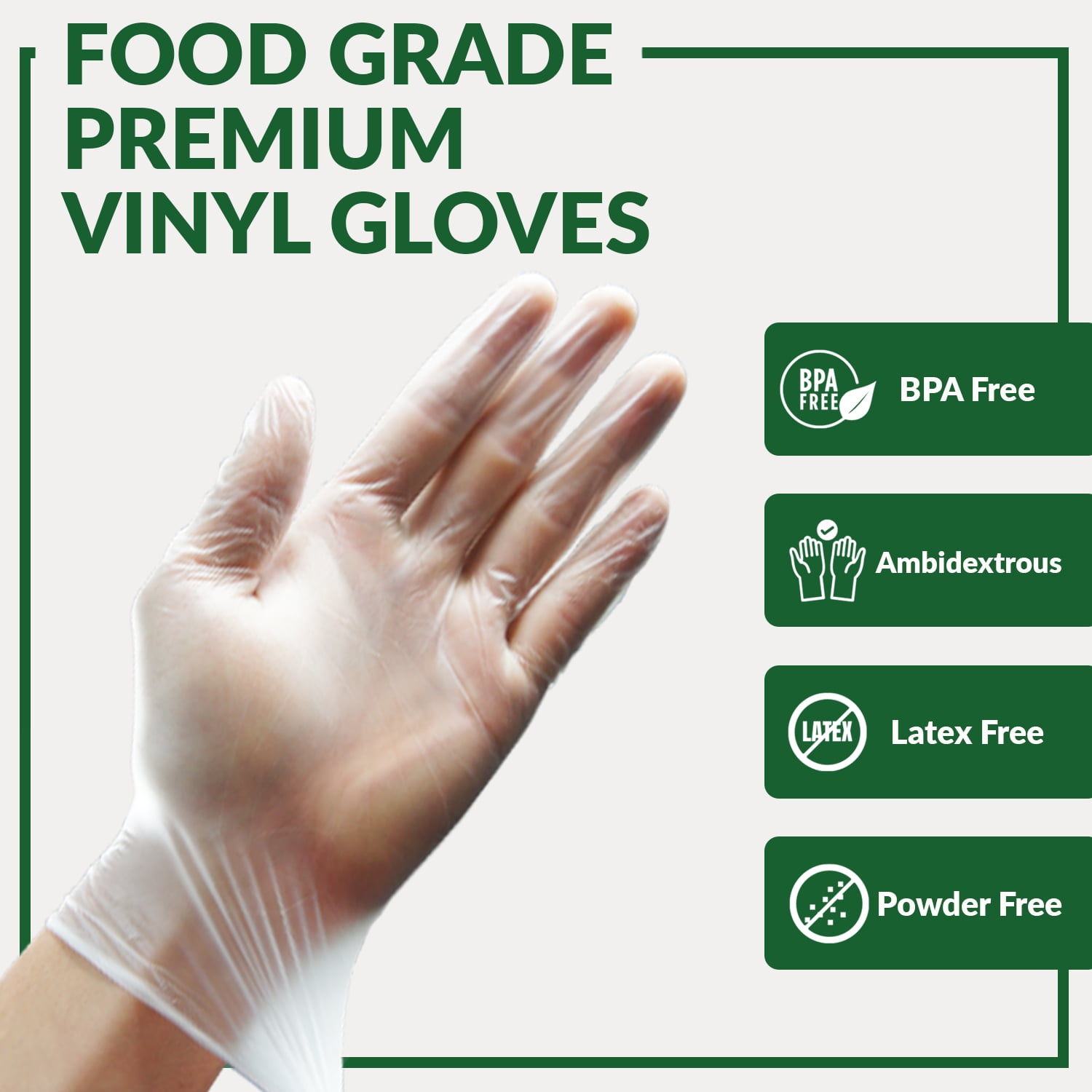 Gorilla Supply Disposable Vinyl Gloves BPA Latex Powder Free 100 Count Large